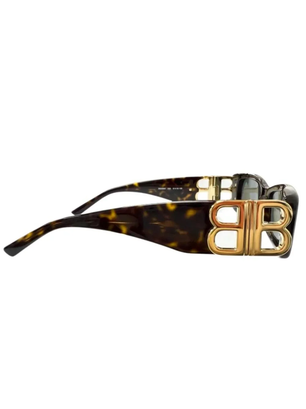 Balenciaga BB Logo Eyewear Sunglasses Brown Marble Gold 51
